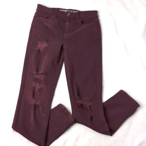 American Eagle Outfitters Burgundy Jeggings Size 0 Junior